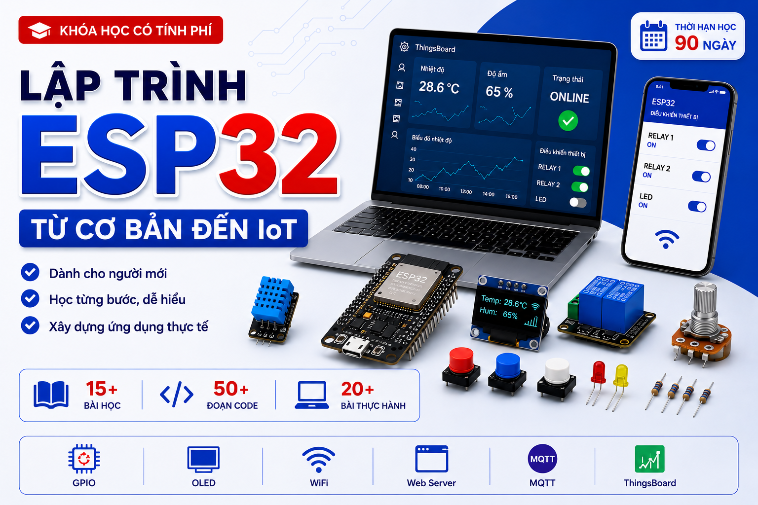 Lập trình esp32 từ cơ bản đến iot